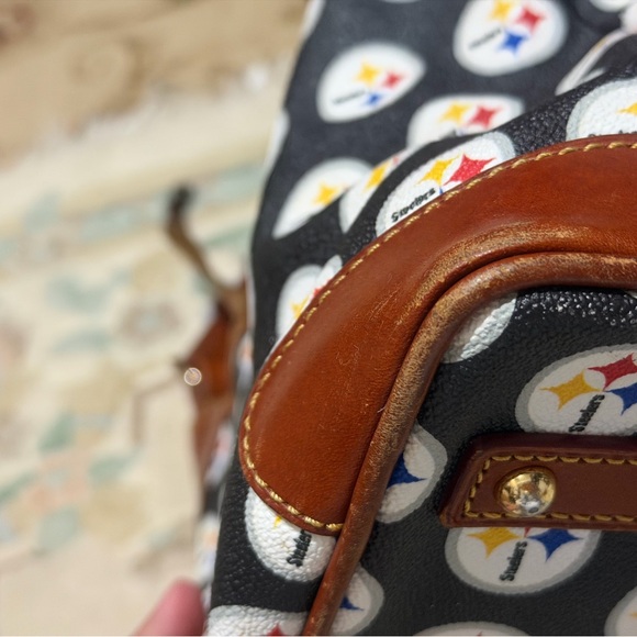 Dooney & Bourke Steelers Black and Brown Logo Shoulder Bag - Picture 11 of 12